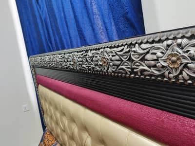 Luxury King Size Wooden Bed with Premium Headboard – For Sale