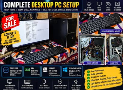 Dell 22" Complete Desktop PC | i5-4440 | 8GB RAM | 500GB HDD