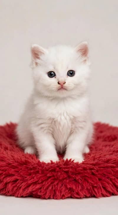 pure white Kitty blue eyes