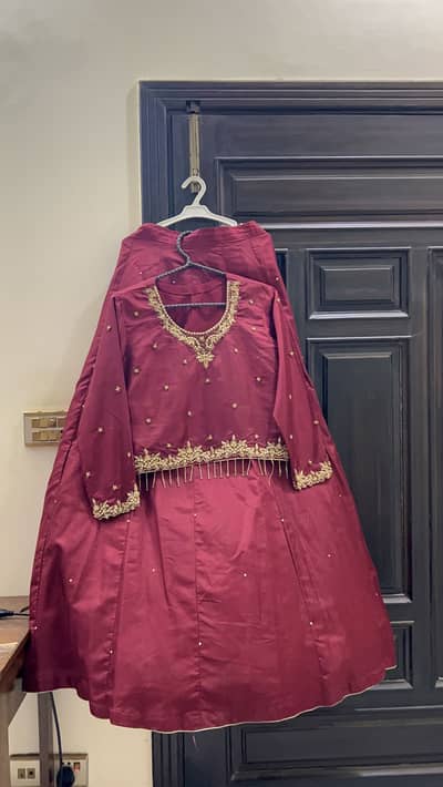 Customized maroon lehnga choli