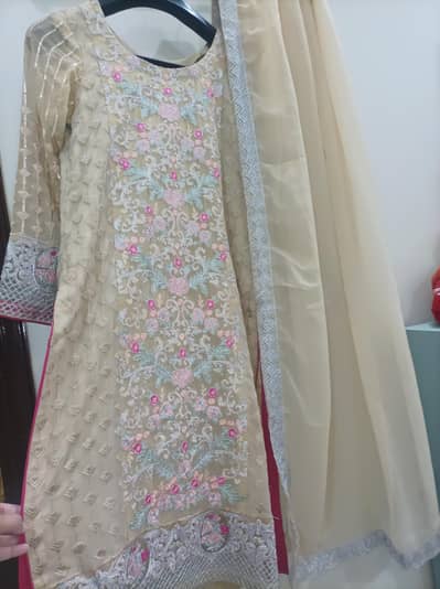 Beige floral formal