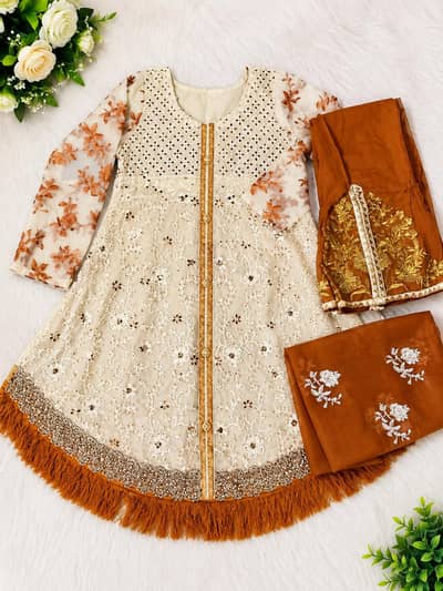3 pes sut sheffon fully heavy embroidery sut