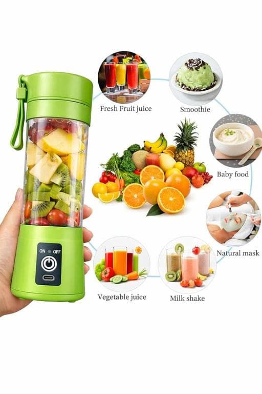 Portable 6-Blade Juicer Blender | USB Rechargeable Mini Blender | Smoothie & Juice Maker