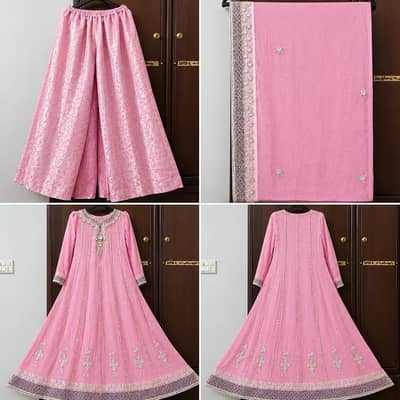 Long frock in baby pink color