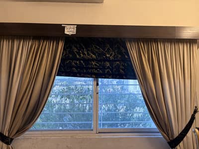 Golden black luxury velvet curtains