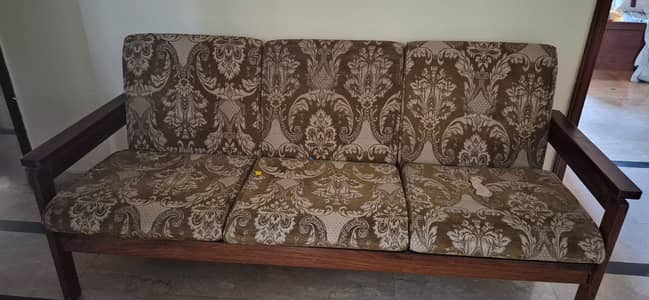 Solid Wood 5-Seater Sofa Set (3+1+1)