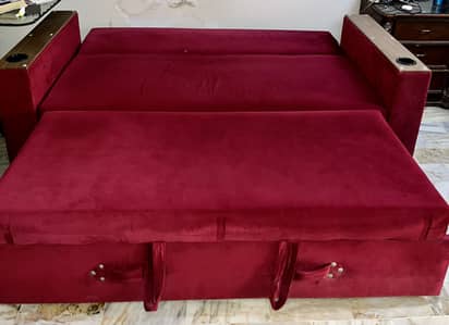 Sofa Bed/Sofa cum bed/Futon. Maroon. Condition 9/10