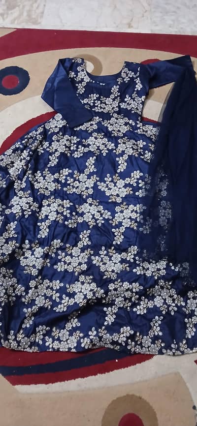 blue embroidered maxi ,
