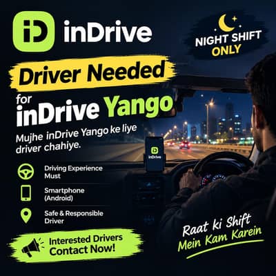 Driver Required for inDrive & Yango – Night Shift