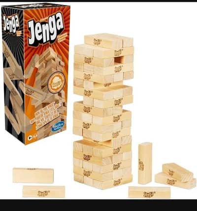 Classic Jenga Game 54 Pcs - Wooden Tower Stacking Game