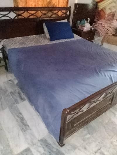 wooden bed original with new diamond foam