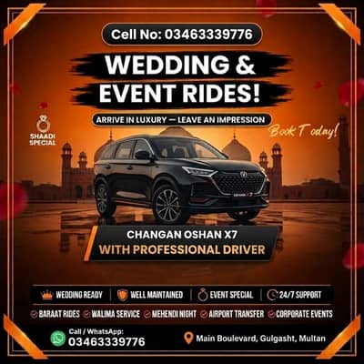 Oshan X7 on Rent - 7 Seater - Black - 2026 Model