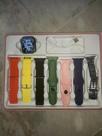 Smart Watch Full Set with 7 Straps