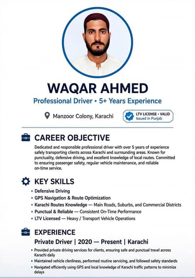 I'm a good driver InshaAllah Koi Gila shiqwa nai ho gi
