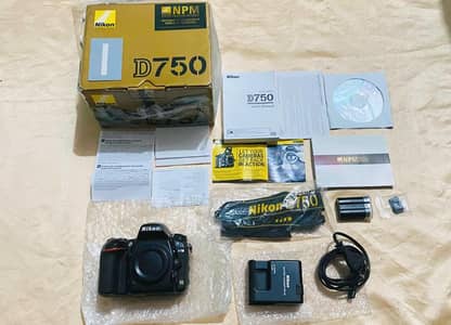 Nikon d750 full frame dslr only body with full box like brand new.