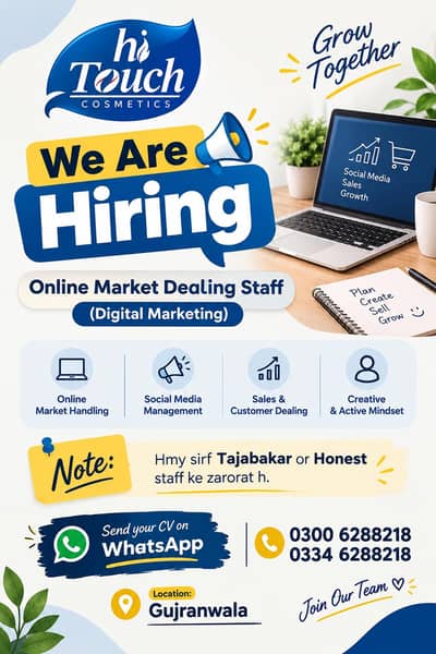 Experienceed Staff Required For Online Dealing and Digital Marketing