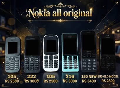 Nokia All Original 105 222 216 150 PTA