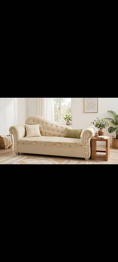 New luxury deewan/ Diwan sofa cream Beige velvet -premuim Quality