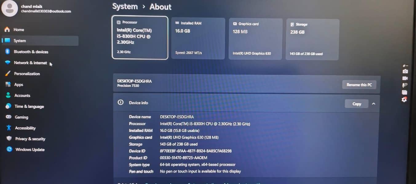 Dell Precision 7530 0
