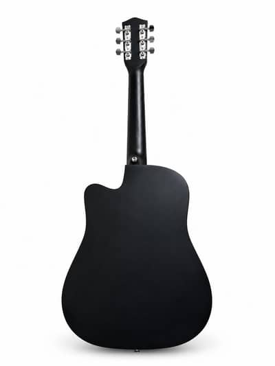 Black Acoustic Guitar – 6 Strings, Cutaway Body, Excellent Condition