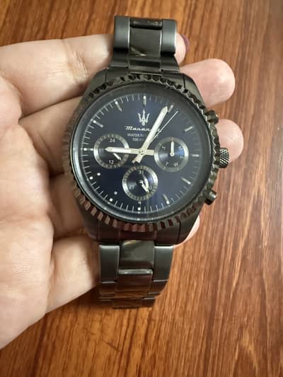 Maserati Competizione Men’s Watch – Blue Dial, Gunmetal Steel
