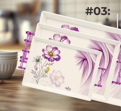 set of 3 beautiful serving trays