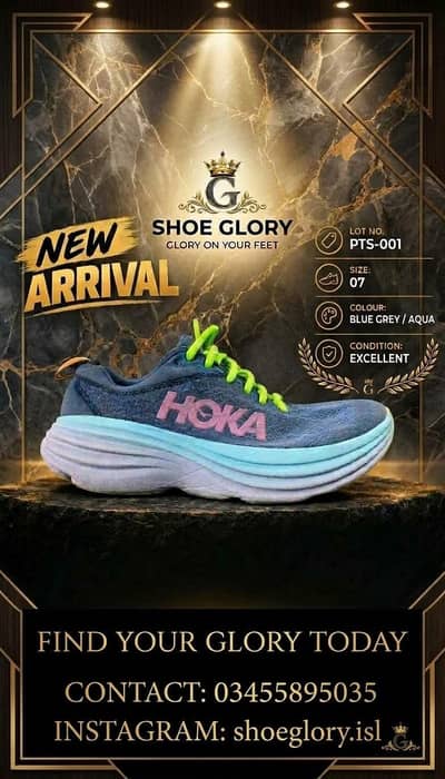 HOKA BONDI ORIGINAL BRANDED SHOES SIZE 7 UK EXCELLENT CONDITION