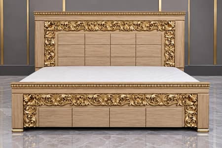 Double bed wooden king siza Double bed single Bed