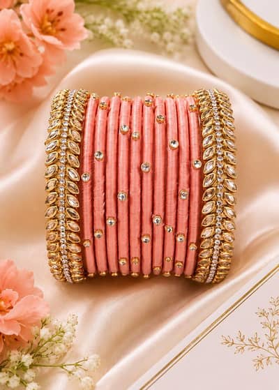 Silk Thread Kundan Bangles