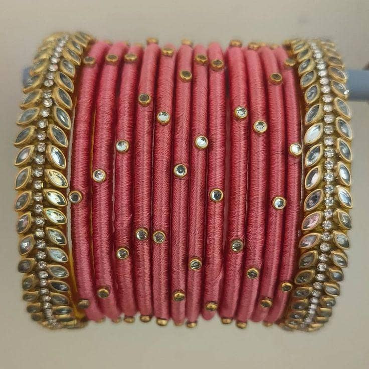 Silk Thread Kundan Bangles 2