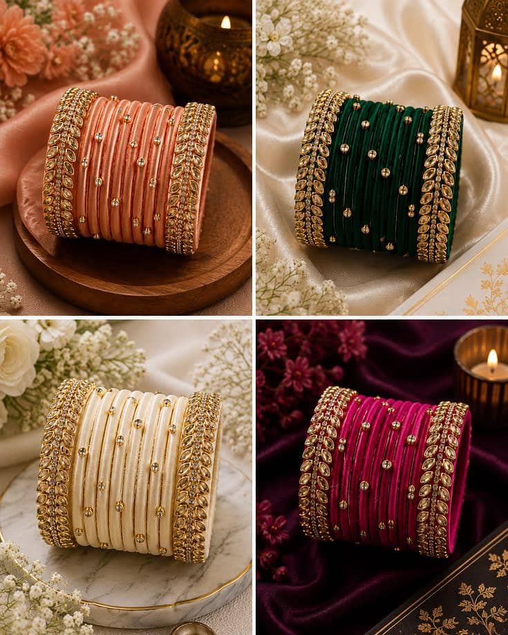 Silk Thread Kundan Bangles 3