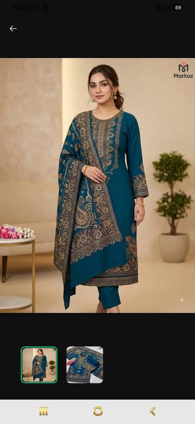 3 Pcs Women Unstiched Embroidered Suit