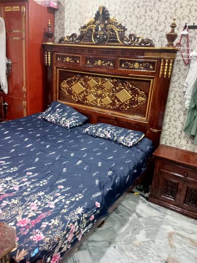 Pure Chiniot Bed set Complete pure Chiniot Wood
