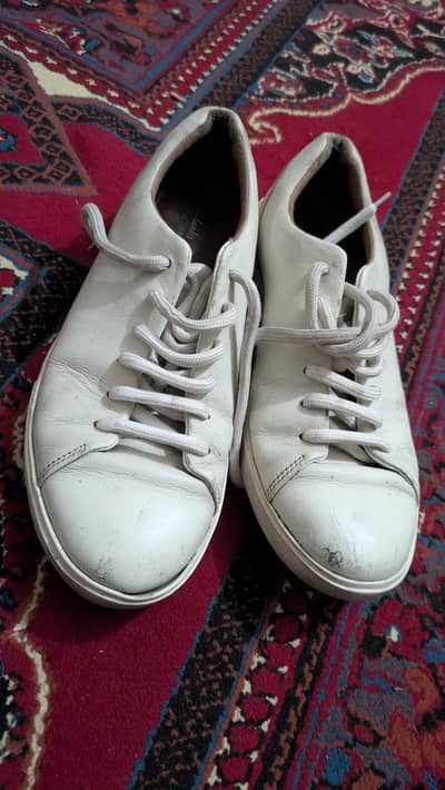 Clarks Un Costa Lace White Leather Sneakers