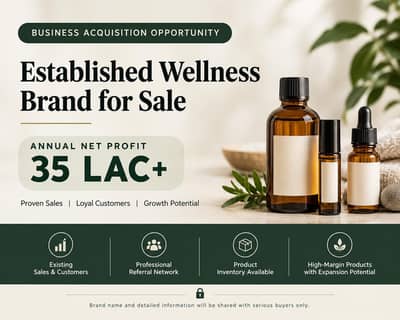 Established Wellness Brand for Sale – 35 Lac+ Annual Profit