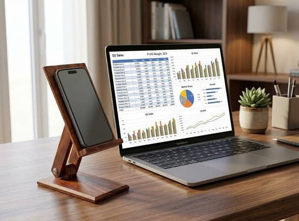 Wooden Mobile Stand | Handmade Wooden Mobile Stand | Wooden Mobile Holder | Decorative Mobile Stand For Table