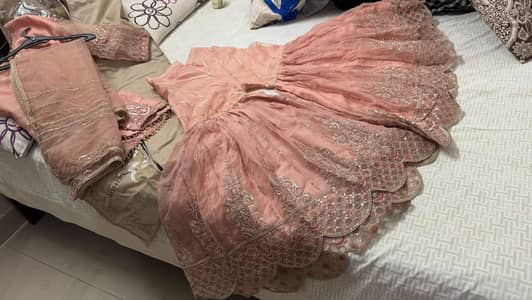 3 piece Pink small size original naqshi dress