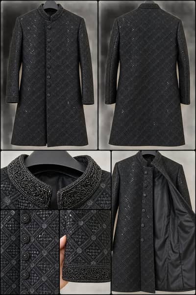 Black Groom Baraat Sherwani – Brand New Jaisi