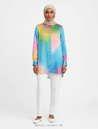 MULTI COLOR SILK TAIL FROCK