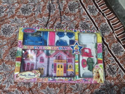 beauty villa set doll house for kids (good condition)