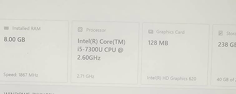 Sarfac Cor i5 processor 7 Generation 8Gb ram 256 SSD