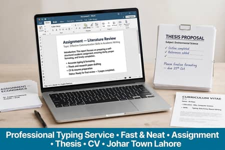 Assignment Help + Professional Typing Service - Johar Town