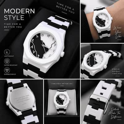 White Black Sports Watch