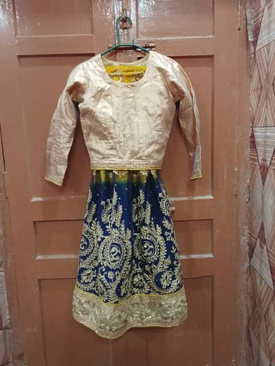 Gorgeous Shaded Yellow & Navy Blue Embroidered Wedding Lehenga Choli