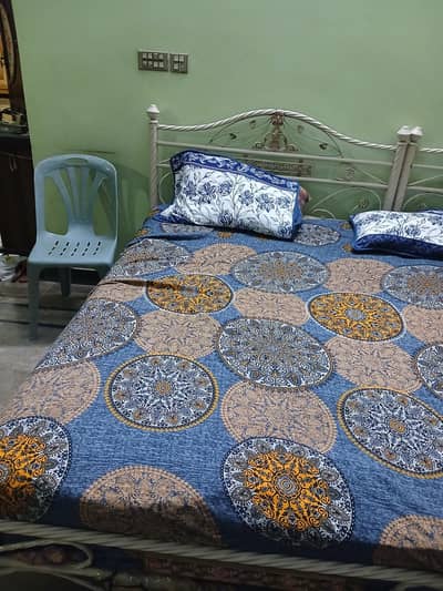 iron bed with mattress