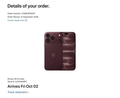 Apple iPhone 18 Pro Max Burgundy 256