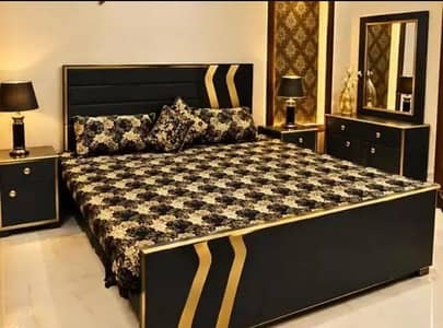 Double bed wooden king siza Double bed single Bed