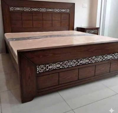 Double bed wooden king siza Double bed single Bed