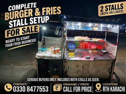 Complete Burger & Fries Stall Setup For Sale / in North Karachi