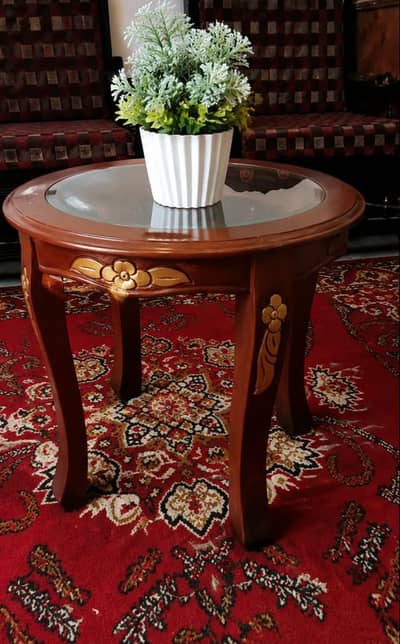 Beautiful Wooden Sofa Chairs with Center Table  – For Sale
